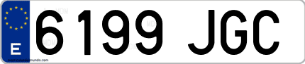 Ejemplo de matrícula de coche ordinaria 6199 JGC