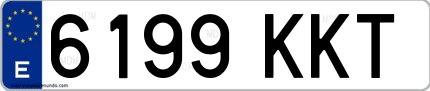 Ejemplo de matrícula española 6199 KKT