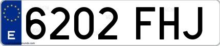 Ejemplo de matrícula española 6202 FHJ