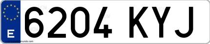 Ejemplo de matrícula española 6204 KYJ
