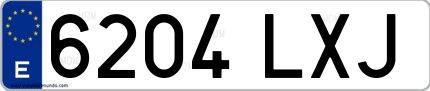 Ejemplo de matrícula española 6204 LXJ
