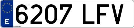 Ejemplo de matrícula española 6207 LFV