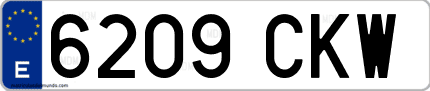 Ejemplo de matrícula de coche ordinaria 6209 CKW