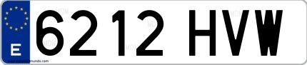 Ejemplo de matrícula española 6212 HVW