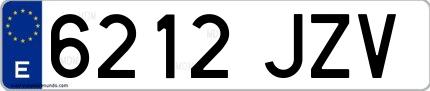 Ejemplo de matrícula española 6212 JZV