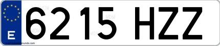 Ejemplo de matrícula española 6215 HZZ