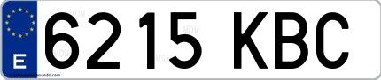 Ejemplo de matrícula española 6215 KBC