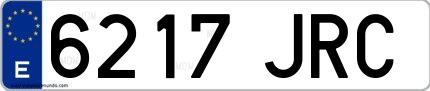 Ejemplo de matrícula española 6217 JRC