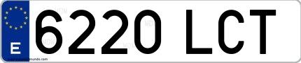 Ejemplo de matrícula española 6220 LCT