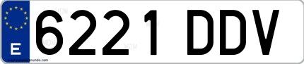 Ejemplo de matrícula española 6221 DDV