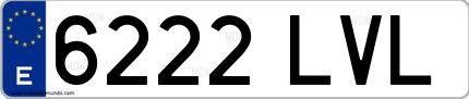 Ejemplo de matrícula española 6222 LVL