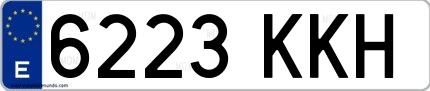 Ejemplo de matrícula española 6223 KKH