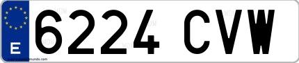 Ejemplo de matrícula española 6224 CVW