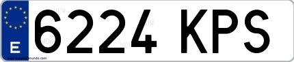 Ejemplo de matrícula española 6224 KPS