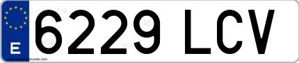 Ejemplo de matrícula española 6229 LCV