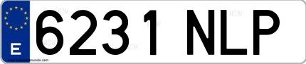 Ejemplo de matrícula española 6231 NLP