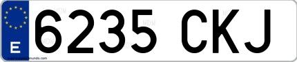 Ejemplo de matrícula española 6235 CKJ