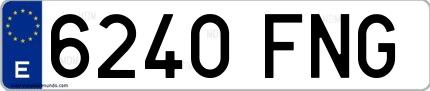 Ejemplo de matrícula española 6240 FNG