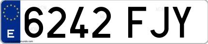 Ejemplo de matrícula española 6242 FJY