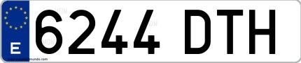 Ejemplo de matrícula española 6244 DTH