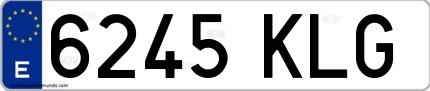 Ejemplo de matrícula española 6245 KLG