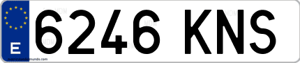 Ejemplo de matrícula de coche ordinaria 6246 KNS