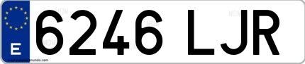 Ejemplo de matrícula española 6246 LJR