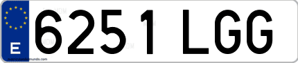 Ejemplo de matrícula de coche ordinaria 6251 LGG