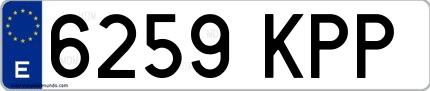 Ejemplo de matrícula española 6259 KPP