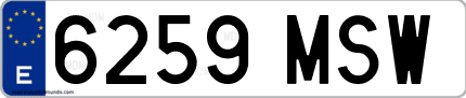 Ejemplo de matrícula de coche ordinaria 6259 MSW