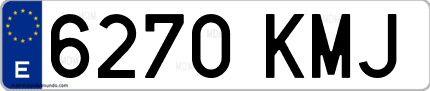 Ejemplo de matrícula de coche ordinaria 6270 KMJ
