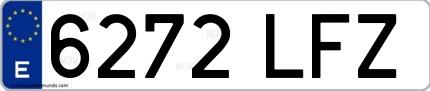Ejemplo de matrícula española 6272 LFZ
