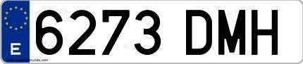Ejemplo de matrícula española 6273 DMH