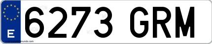 Ejemplo de matrícula española 6273 GRM