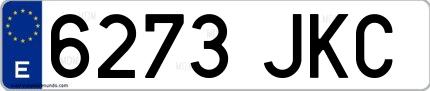 Ejemplo de matrícula española 6273 JKC