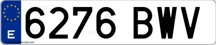 Ejemplo de matrícula española 6276 BWV