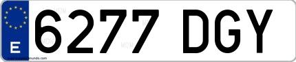 Ejemplo de matrícula española 6277 DGY