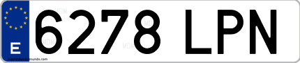 Ejemplo de matrícula de coche ordinaria 6278 LPN