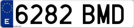 Ejemplo de matrícula española 6282 BMD