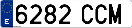 Ejemplo de matrícula de coche ordinaria 6282 CCM