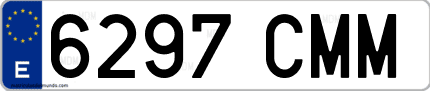 Ejemplo de matrícula de coche ordinaria 6297 CMM
