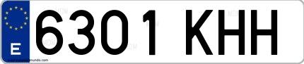 Ejemplo de matrícula española 6301 KHH