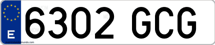 Ejemplo de matrícula de coche ordinaria 6302 GCG