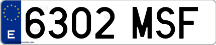 Ejemplo de matrícula de coche ordinaria 6302 MSF