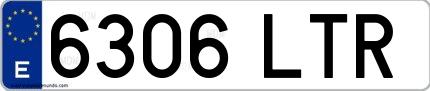 Ejemplo de matrícula española 6306 LTR