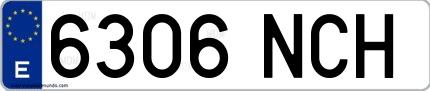 Ejemplo de matrícula española 6306 NCH