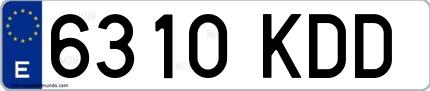 Ejemplo de matrícula española 6310 KDD