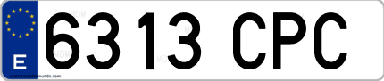 Ejemplo de matrícula de coche ordinaria 6313 CPC