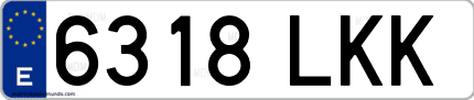 Ejemplo de matrícula de coche ordinaria 6318 LKK