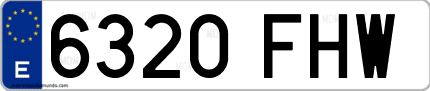 Ejemplo de matrícula de coche ordinaria 6320 FHW